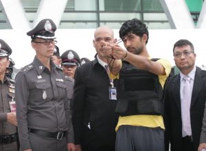 Bangkok bomb suspects partipates in bomb reenactment