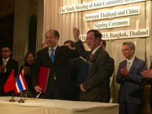 Thai Tranport Minister represents Thailand in agreement with China