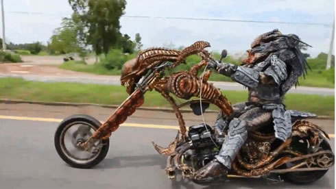 Alien from Predator movie stopped on Thai motorway
