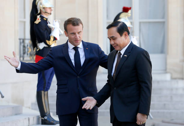 Thailand's PM Prayuth Chan-ocha meets French President Macron in Paris