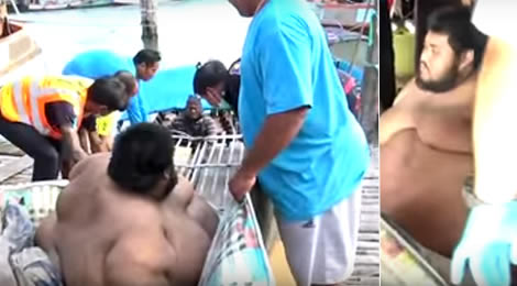 Thai man, 50 stone, rescued after medical crisis that left him trapped within his seaside home