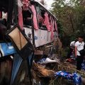 Thai emergency rescuers cry as they meet 3 year old boy in Nakhon Ratchasima bus accident site