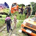 Delivery van driver dies after crossing railway line at speed and colliding with an oncoming train