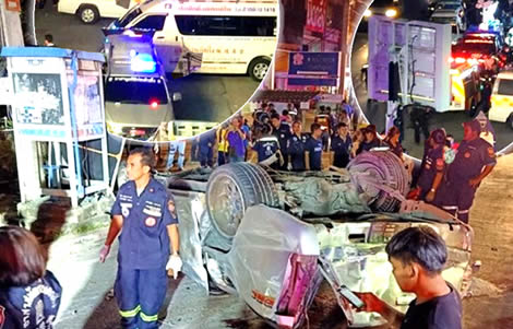 samut-prakan-pickup-truck-smash-accident-17-si-sa-ket-students-dead-police-driver-speed