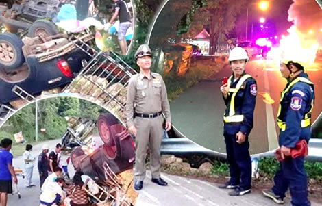 pickup-driver-accident-thai-woman-death-thailand-roads-phetchabun-nakhon-si-thammarat-province