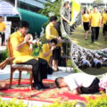 Saraburi school official under fire for pompous sent off ceremony with prostrating students before him 