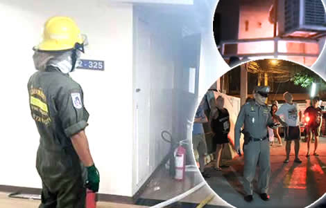 fire-condo-building-pattaya-norwegian-man-dies-smoke-police-under-control-bang-lamung