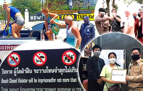 3-foreigners-pattaya-arrested-flouting-emergency-law-swimming-at-beach