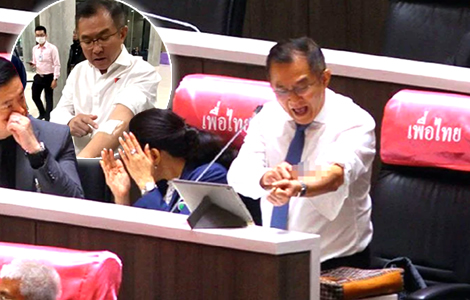 chiang-rai-mp-shocks-parliament-in-bangkok-by-slashing-himself