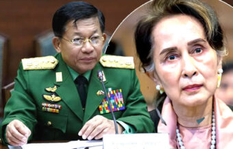 Military coup in Myanmar. Aung San Suu Kyi held with scores of leading political figures arrested by troops 