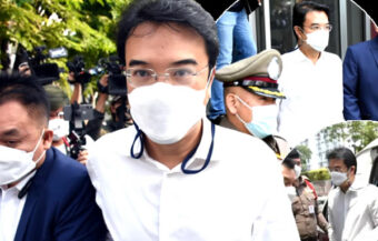 Former Democrat boss gets bail on three charges including one of rape before a court in Bangkok