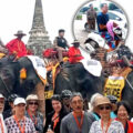 Thailand brings in elephant patrols to protect tourists in Ayutthaya as visitor numbers fall