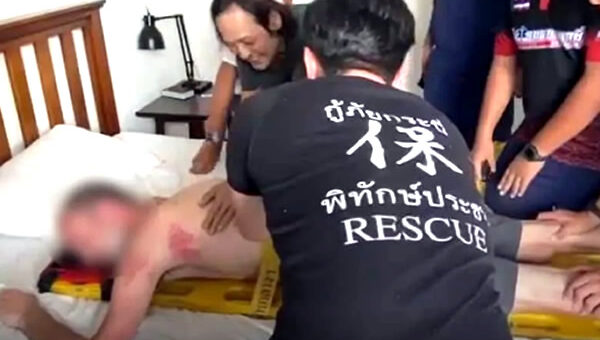 Mad Dutch man removed from Krabi hotel by police after acting out on drug or alcohol-fueled frenzy
