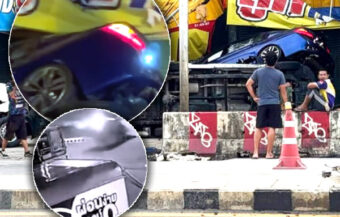 Flying Germans in BMW car charged with dangerous driving in Rawai Phuket and facing a bill for damage