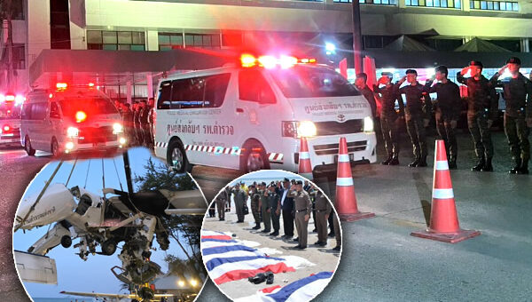 Six Thai police aviation officers killed on Friday in crash off Hua Hin. Posthumous promotions declared