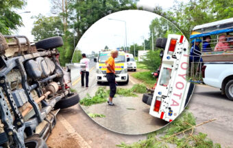 Swede clashes with rescuers after accident in Buriram caused by water bottle. Thai wife calmed tensions