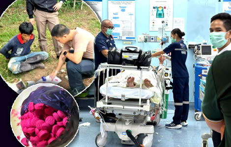 Austrian nearly dies smuggling 1,000 methamphetamine pills in his stomach. Police raid Kalasin homes