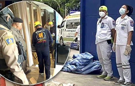 Chinese tourist falls to his death from 21st floor Pattaya hotel room on Sunday. Foul play ruled out