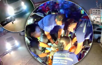 Drunk Swede survives after a car rolled over his head in a Pattaya Car park in the early hours of Friday