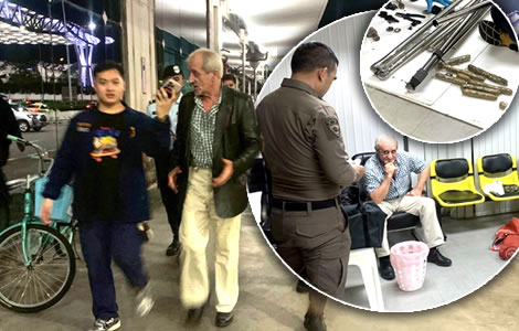 Elderly Latvian man arrested at Suvarnabhumi Airport trying to smuggle heroin out of Laos to Malaysia