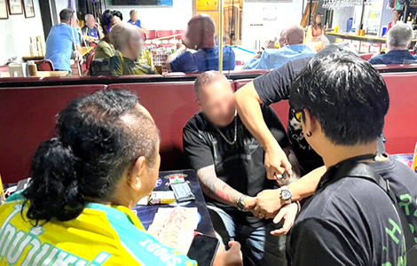 German cocaine dealing beer bar owner caught red handed by undercover Pattaya Police. Business over