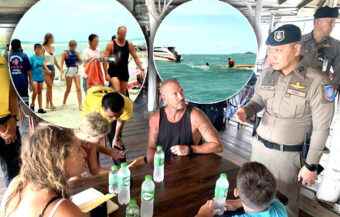 Rescue services and life vests save Spanish family after boat capsized one nautical mile off Koh Samui