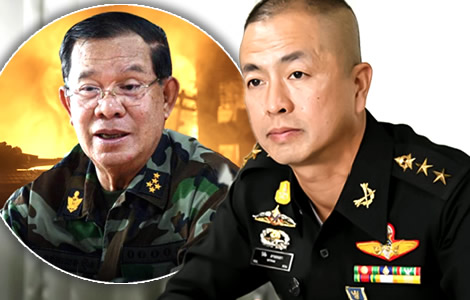 Thai military leaders demand that Hun Sen be held to account as a war criminal for targeting civilians