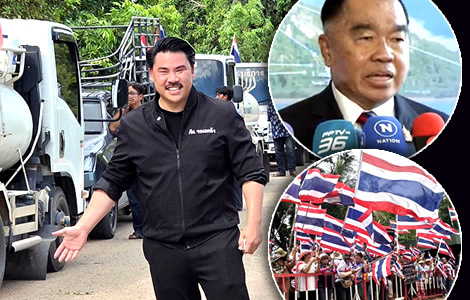 Acting Defence Minister moves to hold back Thai civilian caravan with septic tanks trucks from border