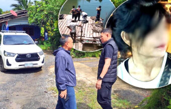 Arrest in Phang-nga linked to grisly murder found at a local pier. Body dumped in chains and dumbbells