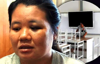 Brainy 16 year old swats his maths teacher leaving her with a black eye in act which has stunned Thailand