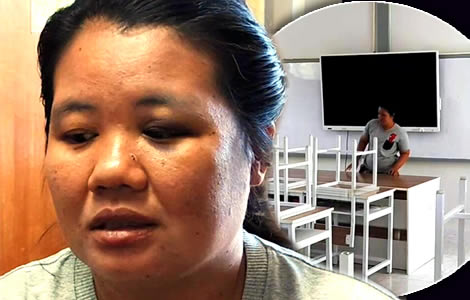 Brainy 16 year old swats his maths teacher leaver her with a black eye in act which has stunned Thailand