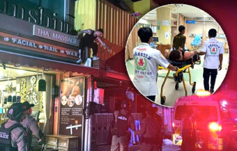 Brazilian rooftop madman held by police at Patong Hospital, sedated and under guard after outbursts
