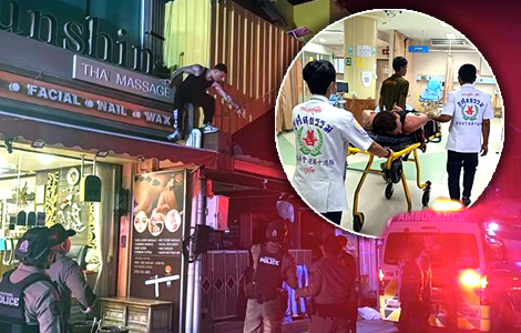Brazilian rooftop madman detained by police at Patong Hospital, sedated and under guard after outbursts