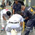 Asian split in two by a 32 story fall from Pattaya building block on Wednesday. Police suspect suicide