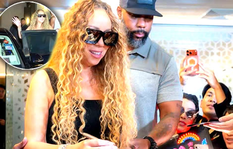 Mariah Carey lands at Don Mueang in Bangkok ahead of her Saturday night concert at Muang Thong Thani