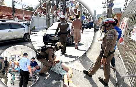 Western foreigner naked in the red light area of Pattaya cries out to God as locals react with shock