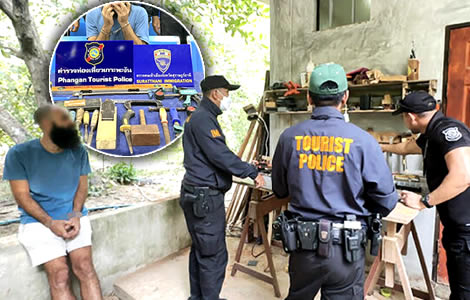 Crackdown on western expats working illegally deepens. Italian on Koh Phangan is arrested for woodwork