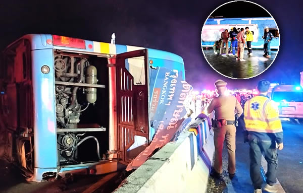 Foreign tourists seriously injured as passenger tour bus slides out of ...