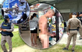 Kamphaeng Phet Police fine Westerner for indecency after going to town naked on a motorbike last Sunday