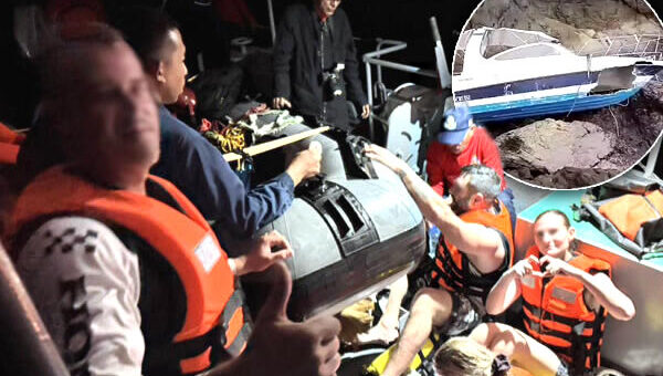 Tense rescue of Russians from a jagged shoreline off a private island near Phuket carried out by Navy 