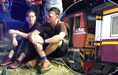 Eighteen passengers injured including six seriously in train crash at Kanchanaburi station on Saturday