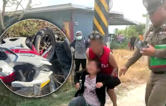 Young wife in harrowing scene in Chacheongsao as he tries to revive her young husband after bike crash