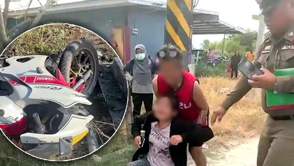 Young wife in harrowing scene in Chacheongsao as he tries to revive her young husband after bike crash