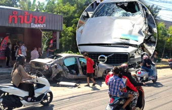 French tourist killed in Phuket road smash. 51 year old Thai driver of speeding Volvo arrested at the scene