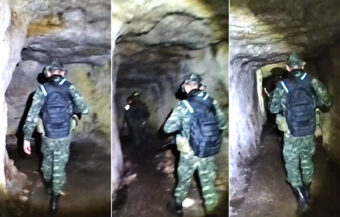 Thai military in border war zone discover advanced Cambodian underground tunnels carved into rock