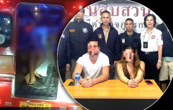 French tourist pair put on sex show in the back of a red Tuk Tuk on frantic ride through central Phuket