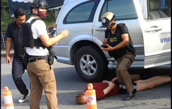 Incoherent and hallucinating Western man carjacks SUV on Koh Samui highway before police intervene