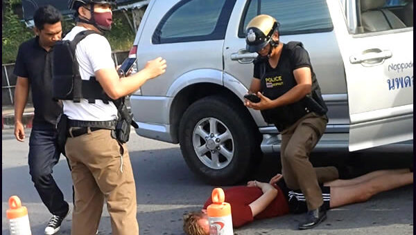 Incoherent and hallucinating Western man carjacks SUV on Koh Samui highway before police intervene