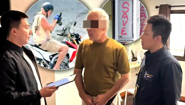 Mr Spray arrested in Bangkok. Fled Koh Phangan. Angry German protesting against Israeli tourists