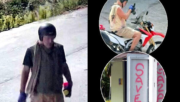 Police on Koh Phangan searching for Mr Spray a political graffiti activist damaging the island’s image
